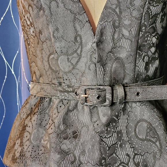 Eva Franco Black Lace Peplum Sheath Dress - Picture 5 of 5